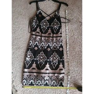 City Triangle sequin party cocktail new year's eve  Mini dress NOS vintage Sz 7